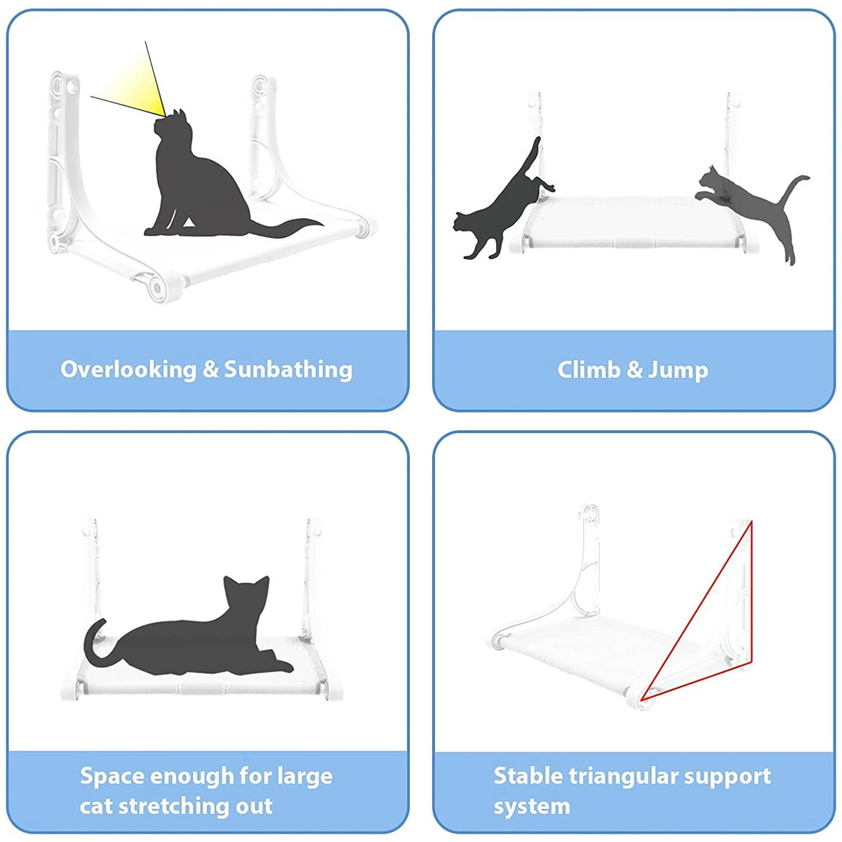 Cat Hammock Window Perch Hanging Cat Bed With Strong Suction Cups