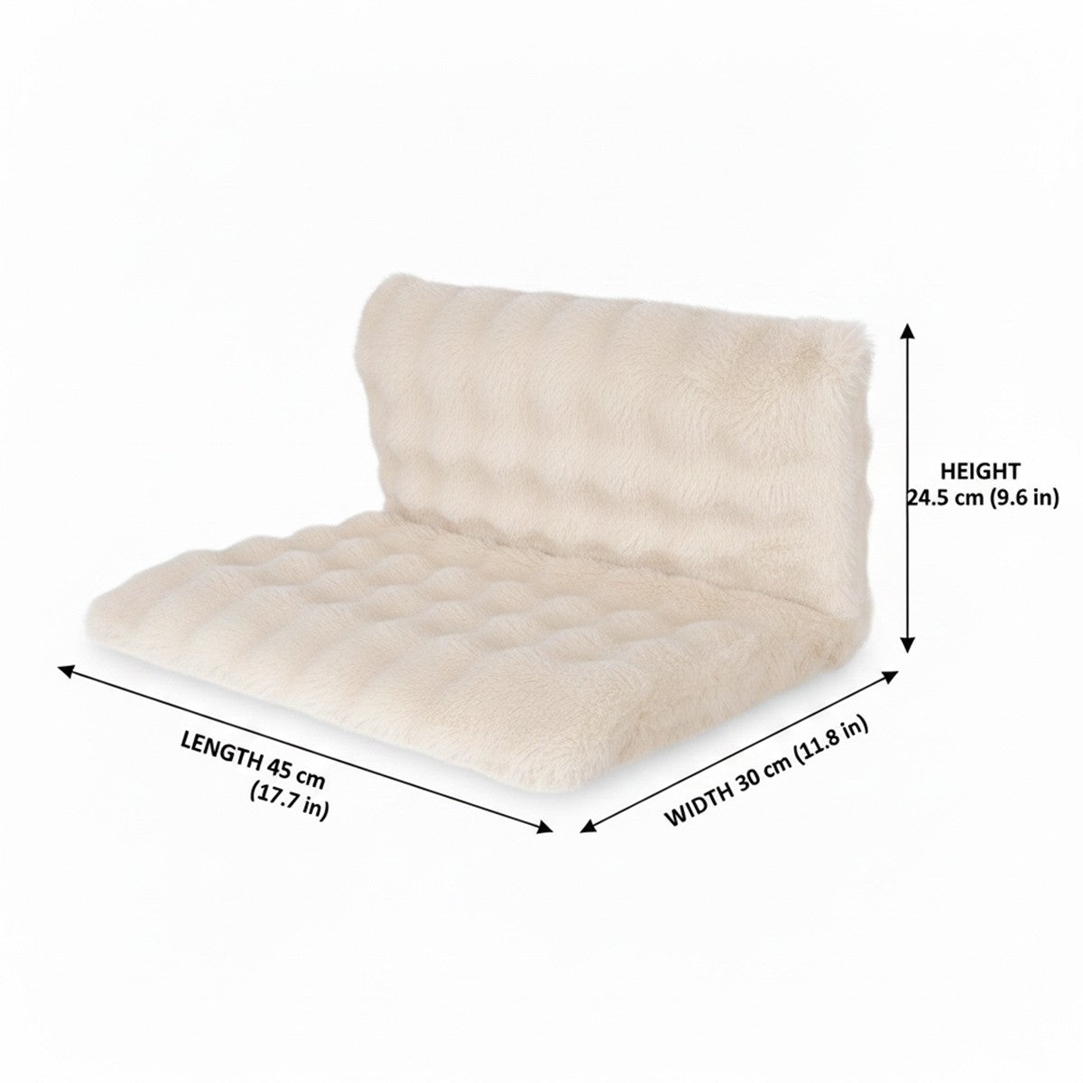 Beige Plush Bedside Cat Hammock with Backrest