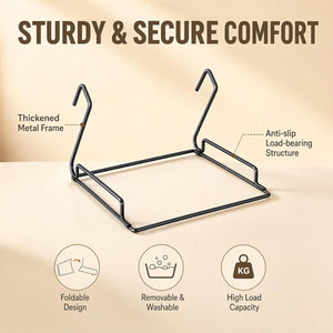 Beige Plush Bedside Cat Hammock with Backrest