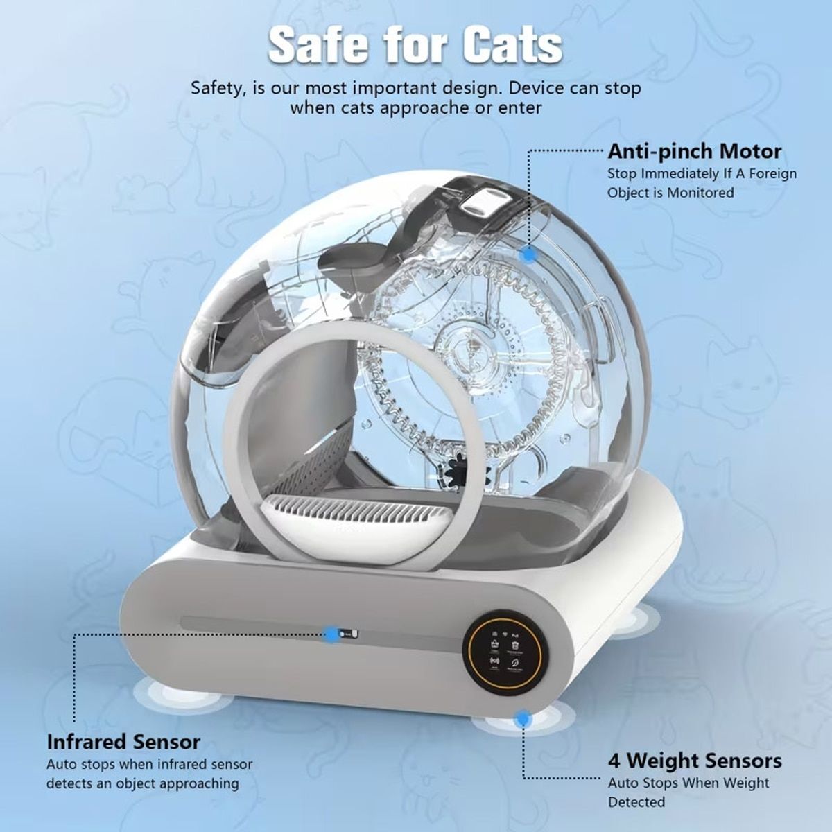 65L Automatic Cat Litter Box with App Control