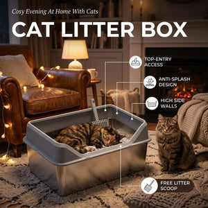 XL Top-Entry Cat Litter Box with Scoop