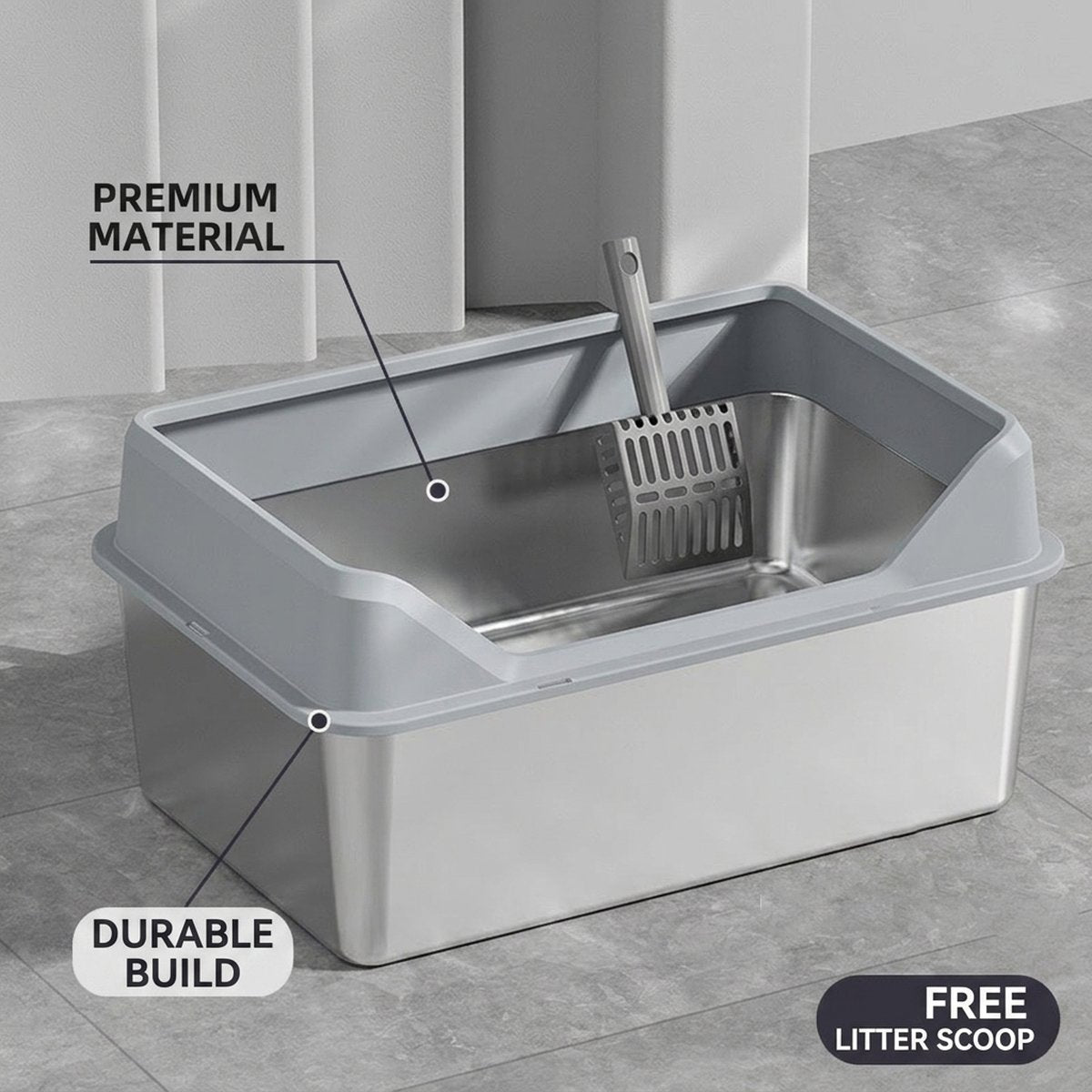 XL Top-Entry Cat Litter Box with Scoop