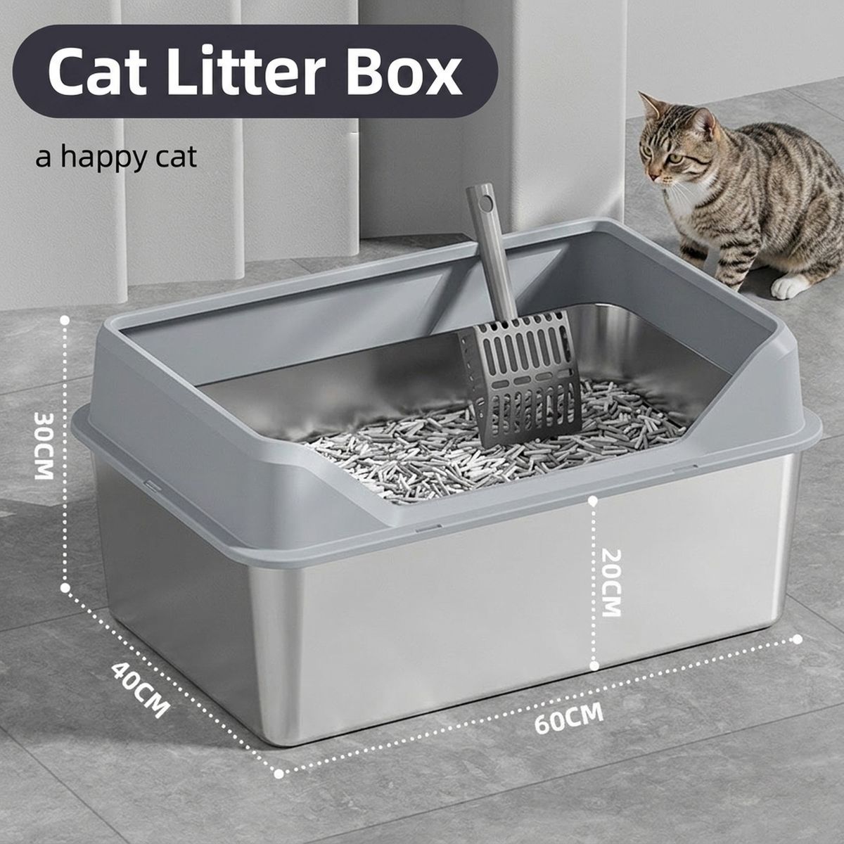 XL Top-Entry Cat Litter Box with Scoop