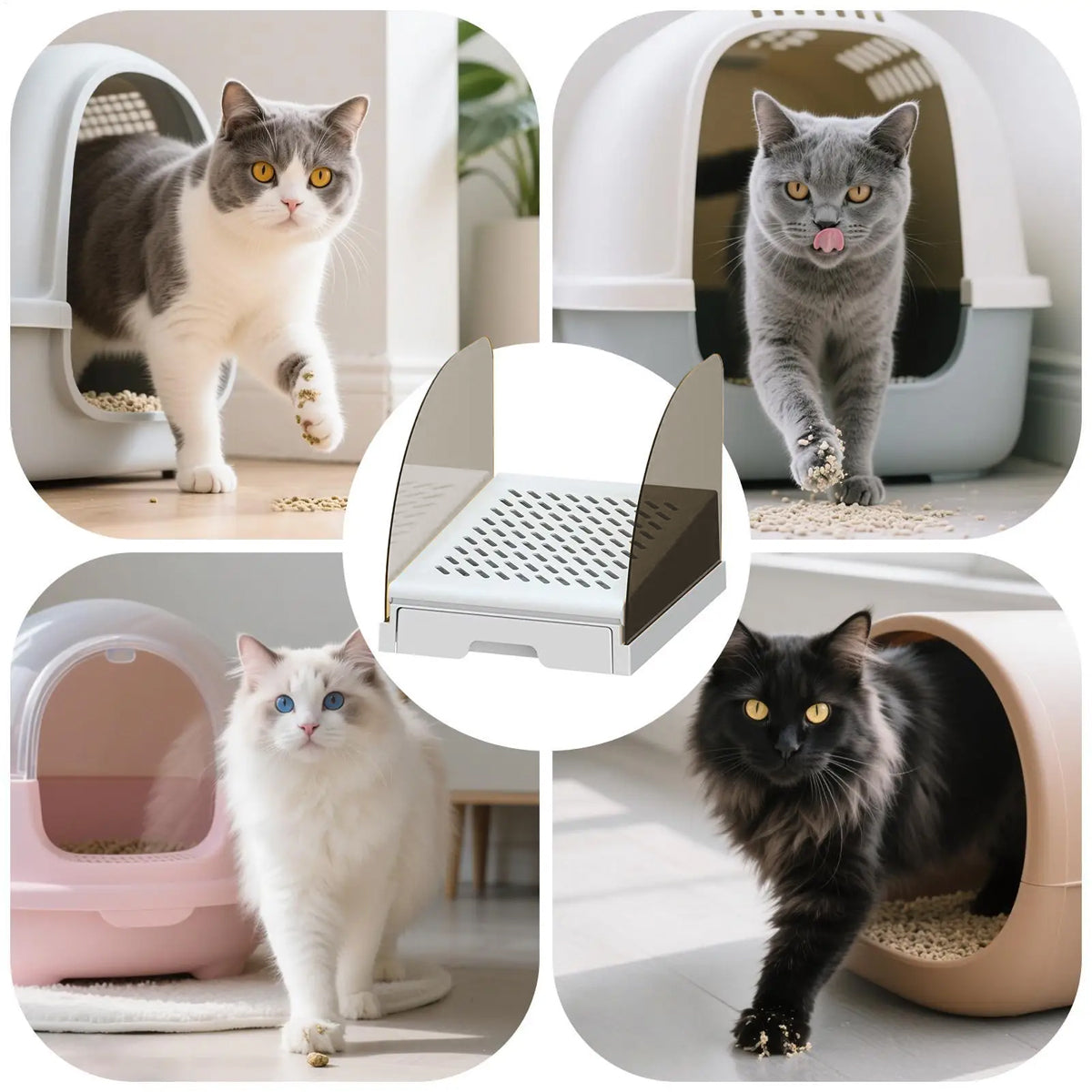 Cat Litter Box Ramp Adjustable Anti-Tracking