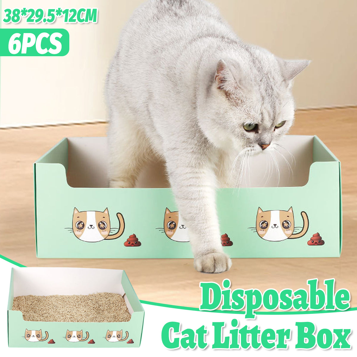 Disposable Cat Litter Box Foldable Waterproof Set
