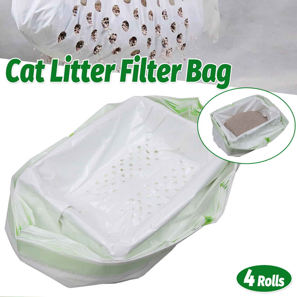 4 Roll Cat Poop Bags Pet Litter Pickup Bags Waste Disposal Cleaning Supplies