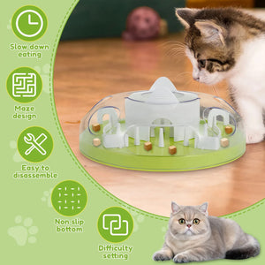 Interactive Slow Feeder Cat Bowl with Maze Design for Healthy Eating