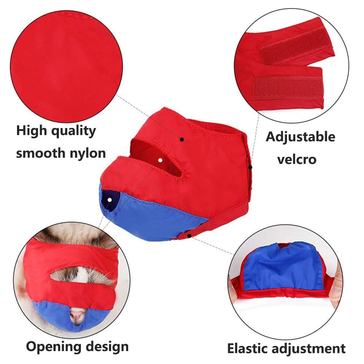 Cat Grooming Muzzle Adjustable Anti-Bite Grooming Mask