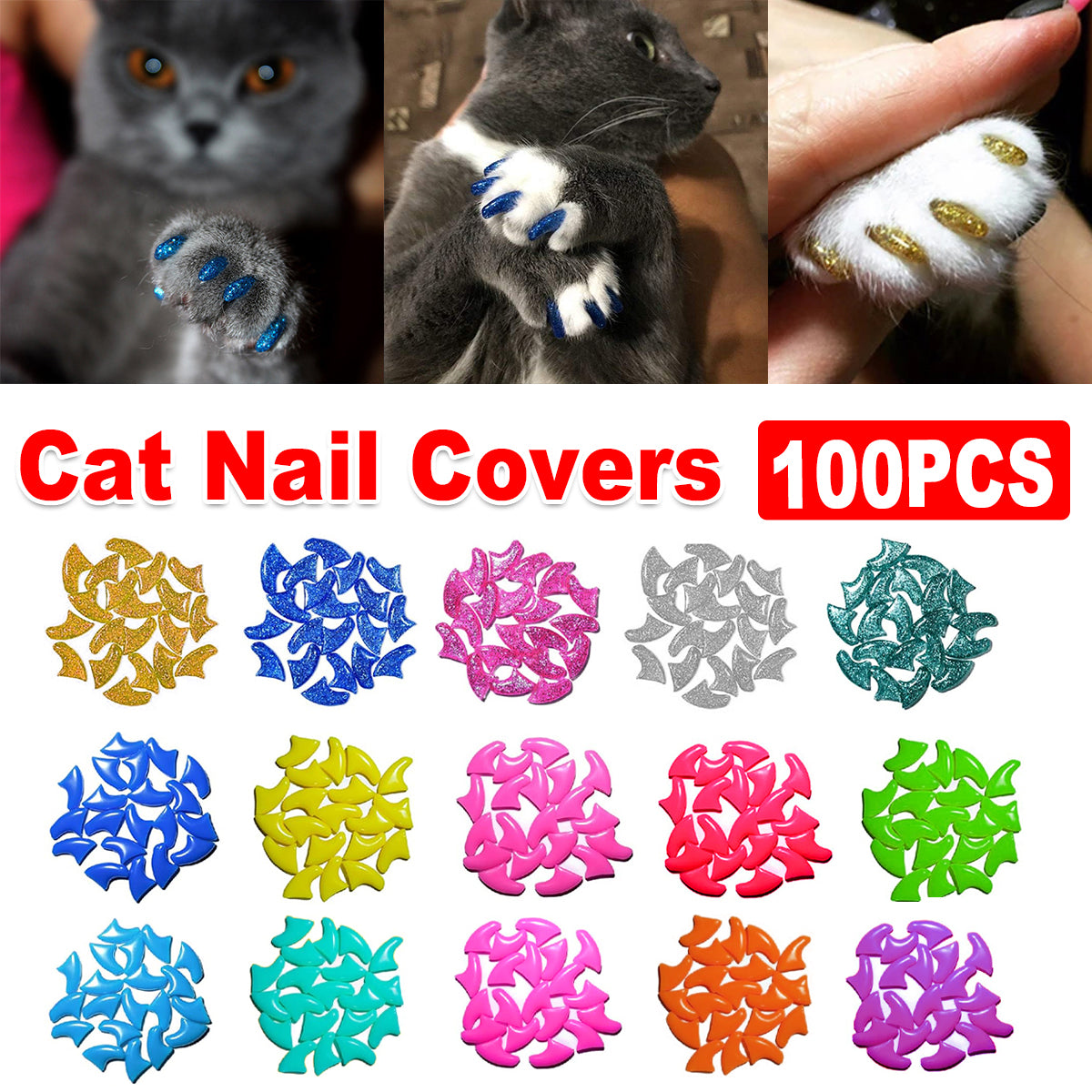 Soft Cat Nail Caps Anti-Scratch Claw Covers (100pcs)