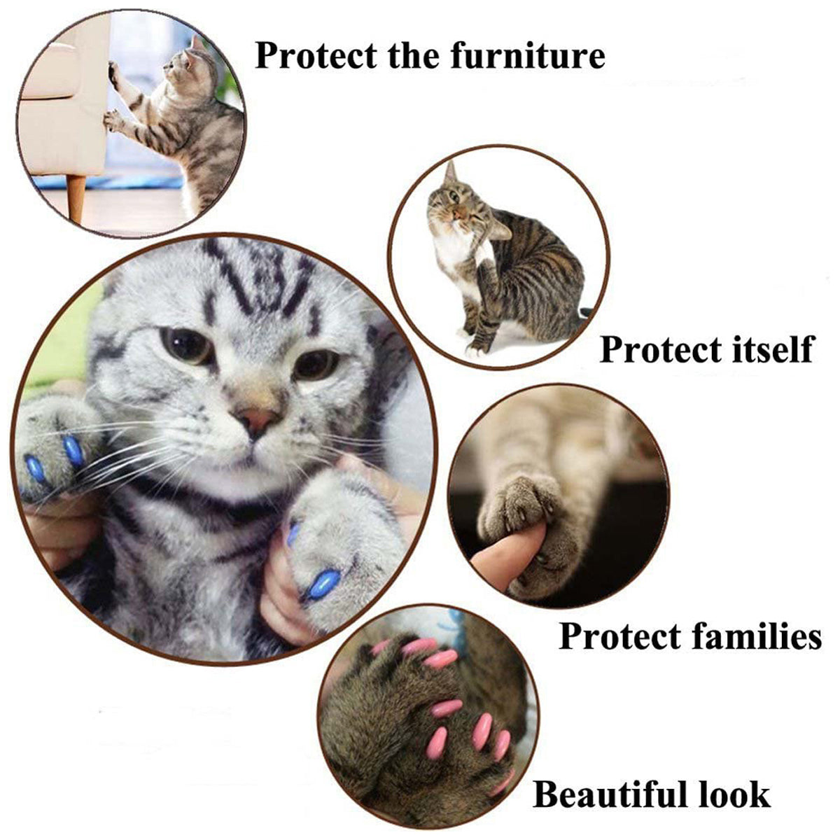 Soft Cat Nail Caps Anti-Scratch Claw Covers (100pcs)