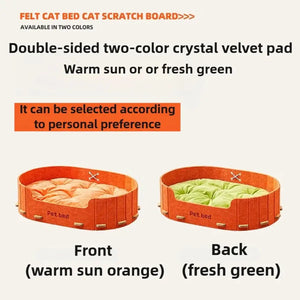 Modern Felt Nest Cat Bed with Reversible Cushion for Indoor Use