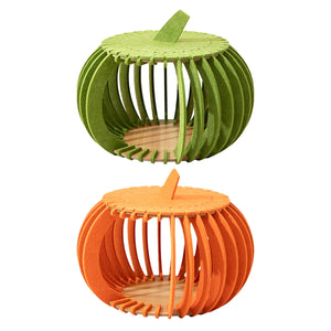 Pumpkin Felt Cat House Bed with Wooden Base 2 Colours
