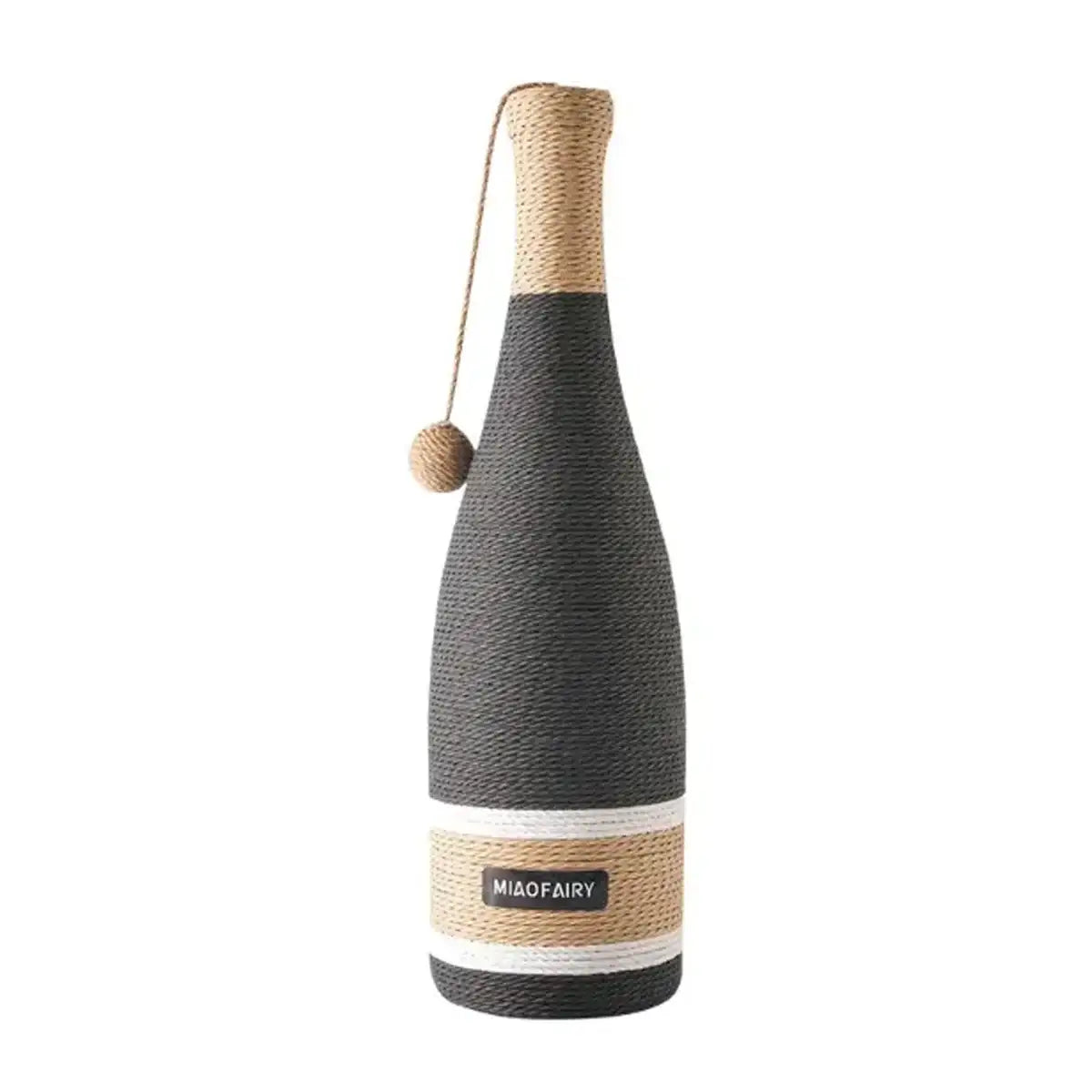 Wine Bottle Shaped Cat Scratching Post Stylish Hemp Rope Toy