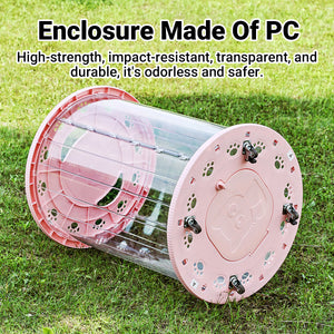 Cat Treadmill Outdoor Walking & Exercise Tunnel With Lockable Wheels