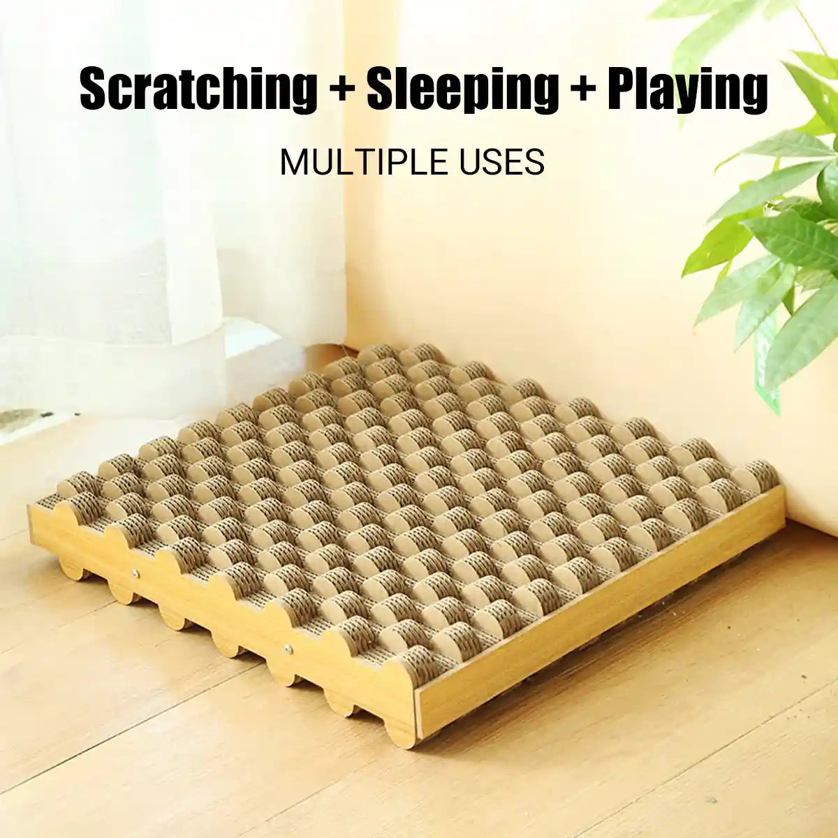 Cat Scratch Board Corrugated Paper Scratcher & Lounger With Massage Design