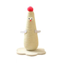 Compact Cat Scratch Post with Plush Ball and Velvet Base