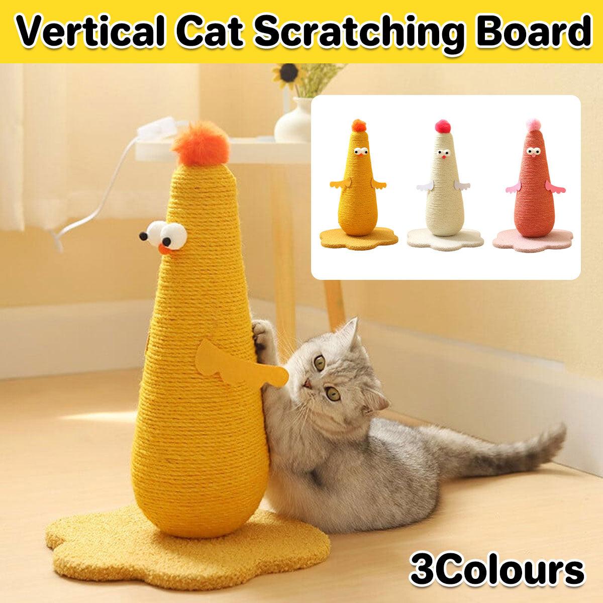 Compact Cat Scratch Post with Plush Ball and Velvet Base
