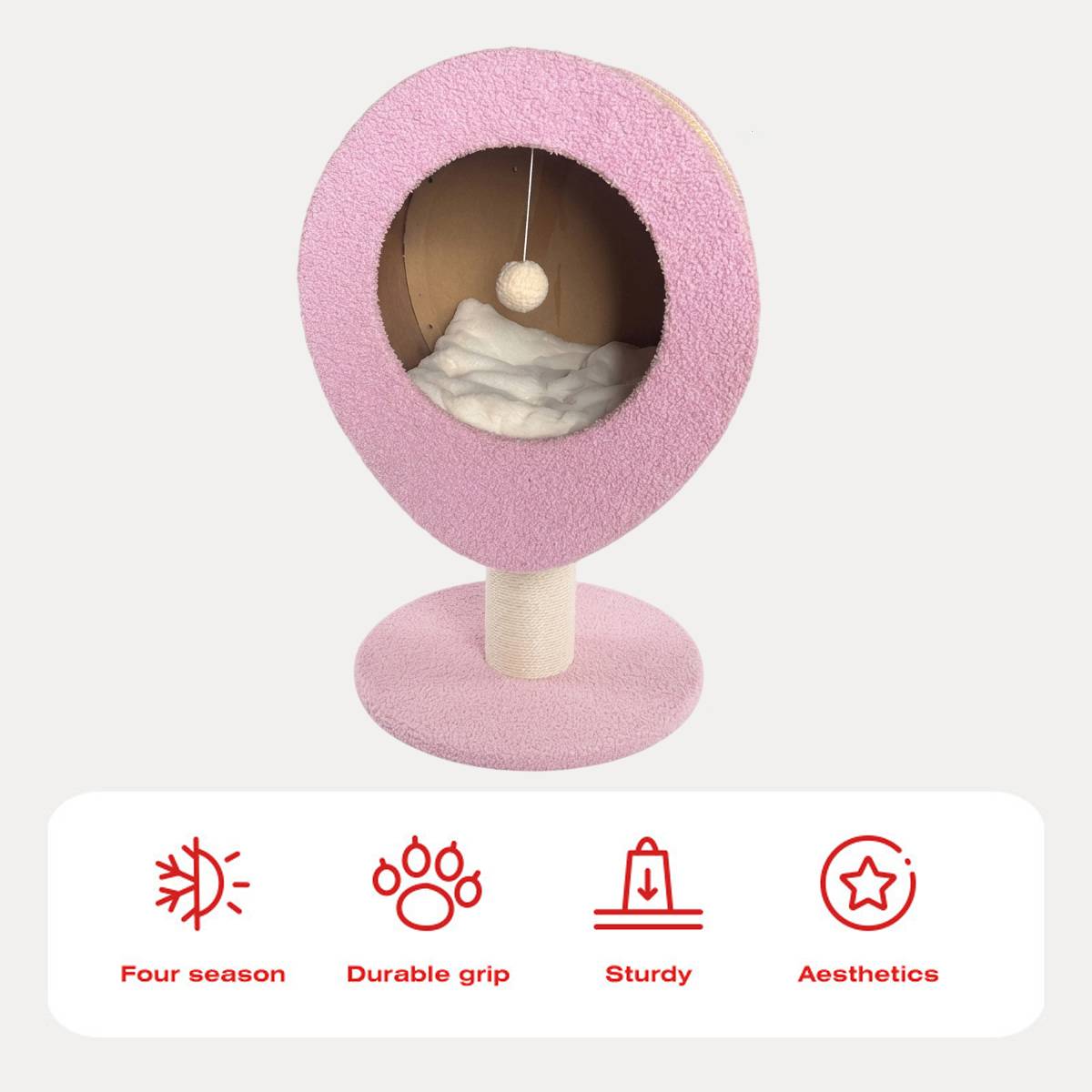 2-in-1 Cat Scratching Post with Bed | Sisal Scratcher & Cozy Cat Lounger