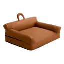 Waterproof PU Leather Dog Sofa Bed with Double Pillows