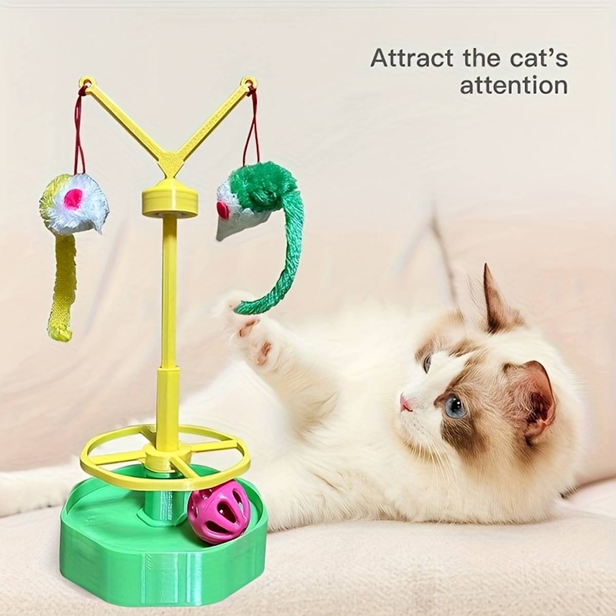 Interactive Cat Spinning Wheel Toy | Ball Track Teaser for Indoor Cats