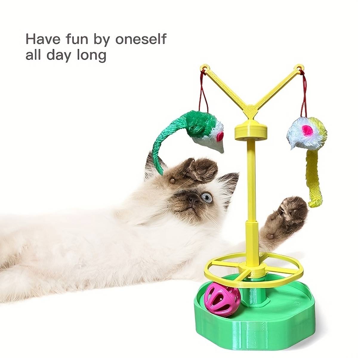 Interactive Cat Spinning Wheel Toy | Ball Track Teaser for Indoor Cats