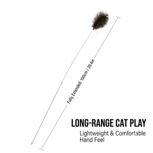 100cm Retractable Ostrich Feather Cat Wand
