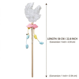 58cm Feather Cat Wand with Dangling Toys