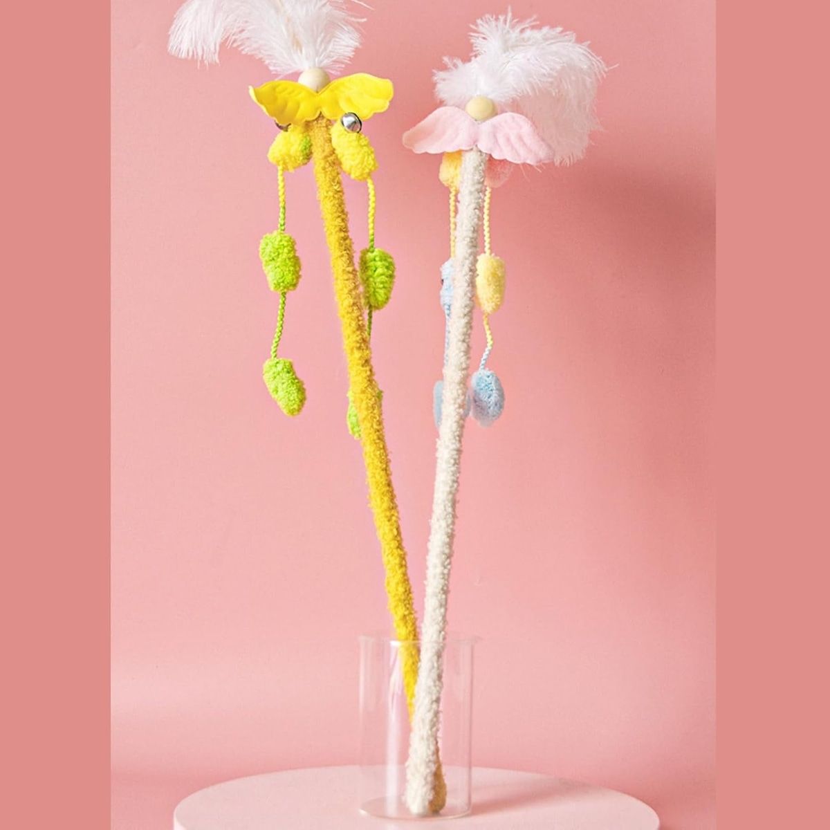 58cm Feather Cat Wand with Dangling Toys