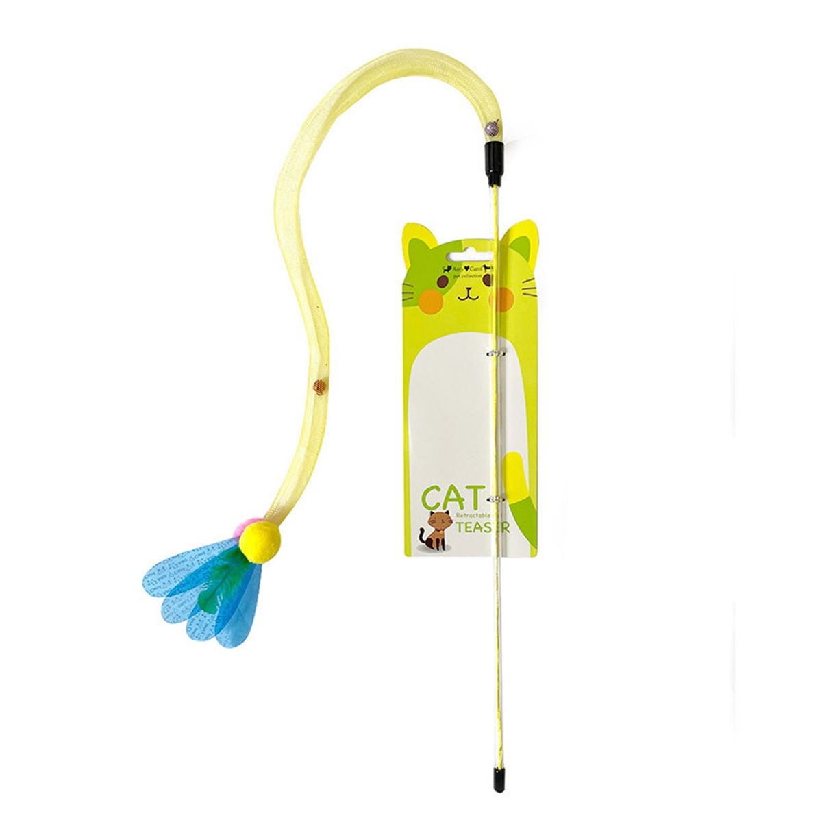 42cm Cat Teaser Wand with Flexible Mesh Toy