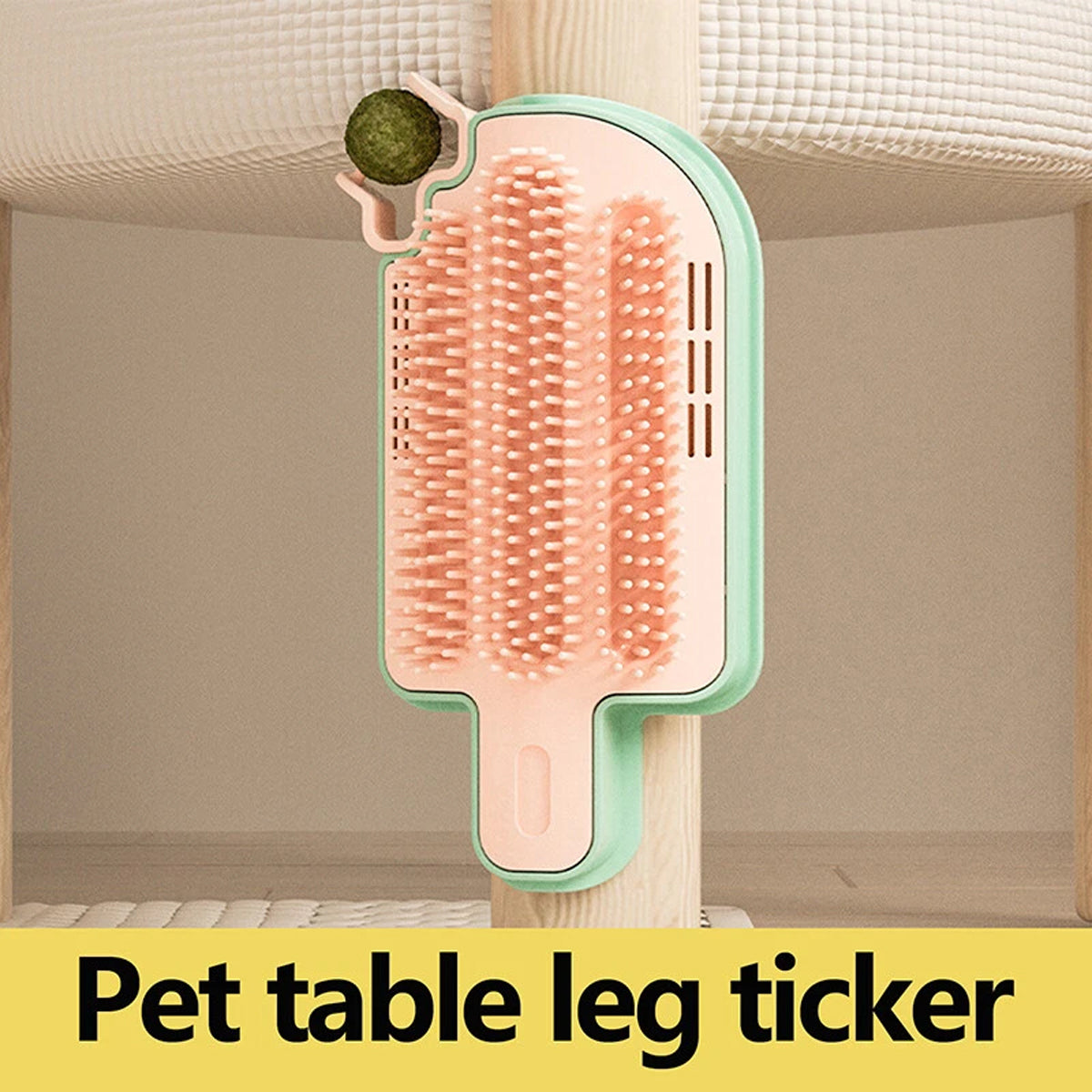 Wall-Mounted Ice Cream Cat Grooming Brush with Catnip or Teaser