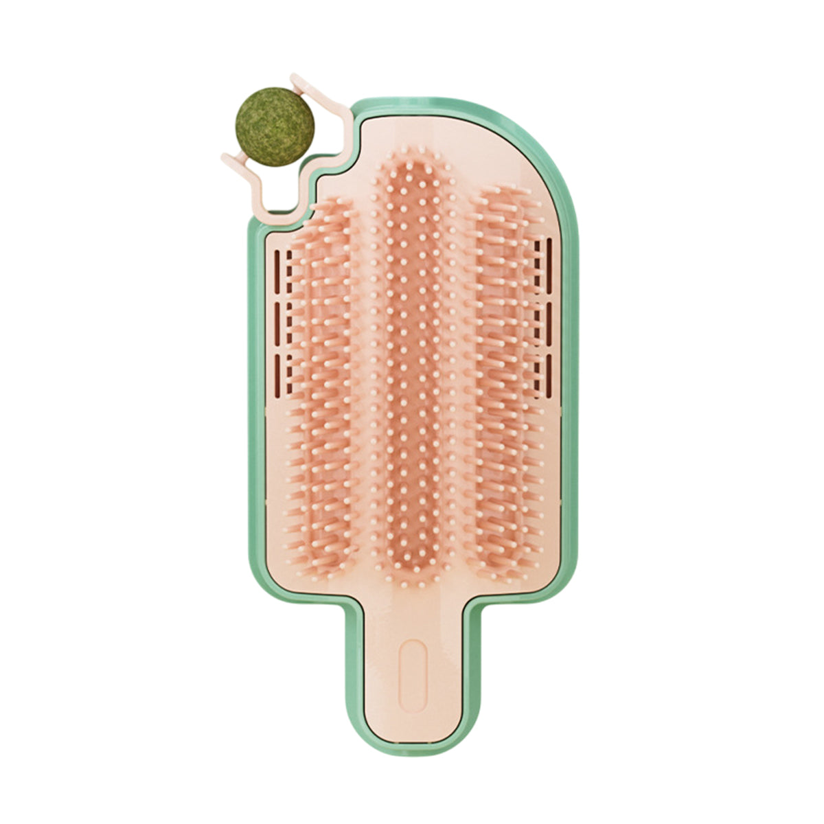 Wall-Mounted Ice Cream Cat Grooming Brush with Catnip or Teaser