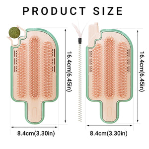 Wall-Mounted Ice Cream Cat Grooming Brush with Catnip or Teaser