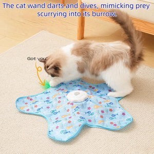 Blue Electronic Interactive Cat Toy with Teaser