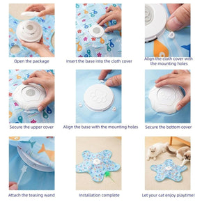 Blue Electronic Interactive Cat Toy with Teaser
