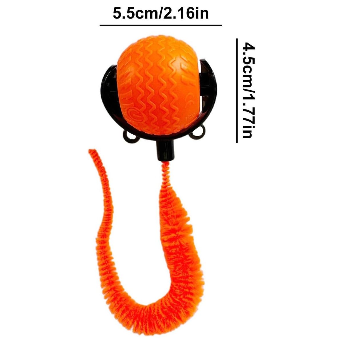 Orange Interactive Cat Rolling Ball with Tail