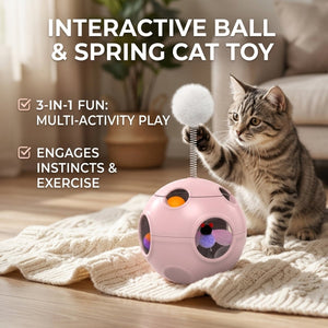 Cat Tumbler Toy - Catnip Spring Fluffy Ball Self-Play