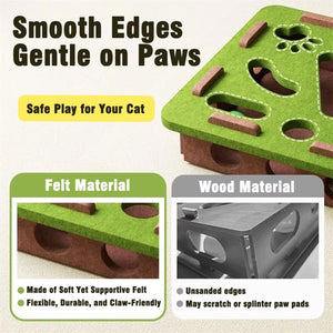Felt Cat Puzzle Toy Maze Box 30cm Enrichment Game