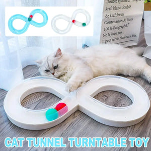 Cat Tunnel Turntable Toy for Cats Interactive Play Fun