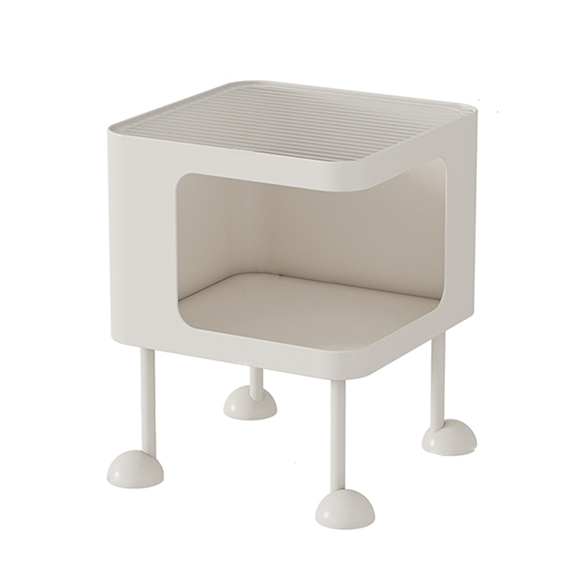 Cat Bedside Table Modern Nightstand with Cat House & Storage