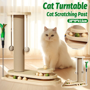 Cat Scratching Post With Interactive Turntable