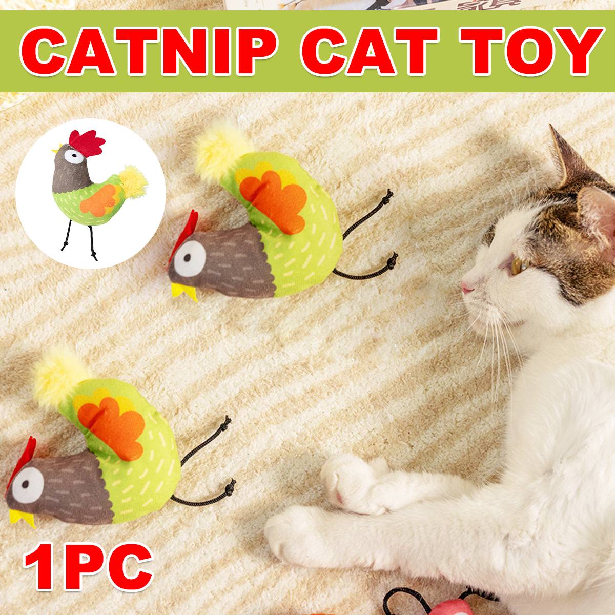 Chicken Catnip Cat Toy Plush Interactive Kitten Toy