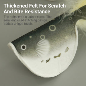 Catnip Pufferfish Toy with Bell & Feathers