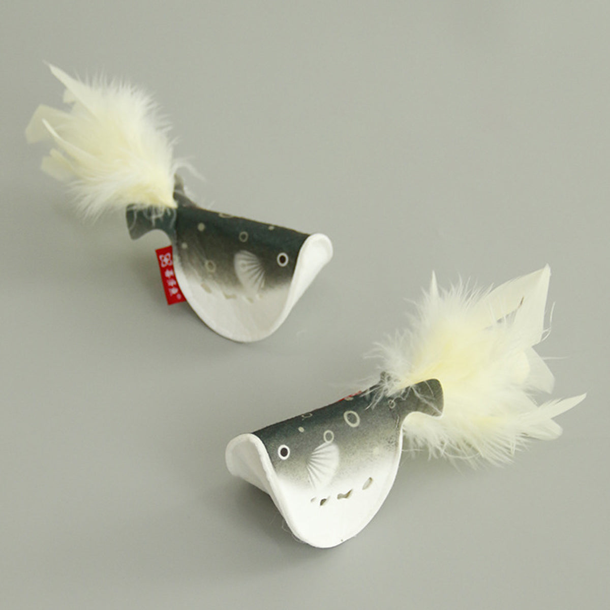 Catnip Pufferfish Toy with Bell & Feathers