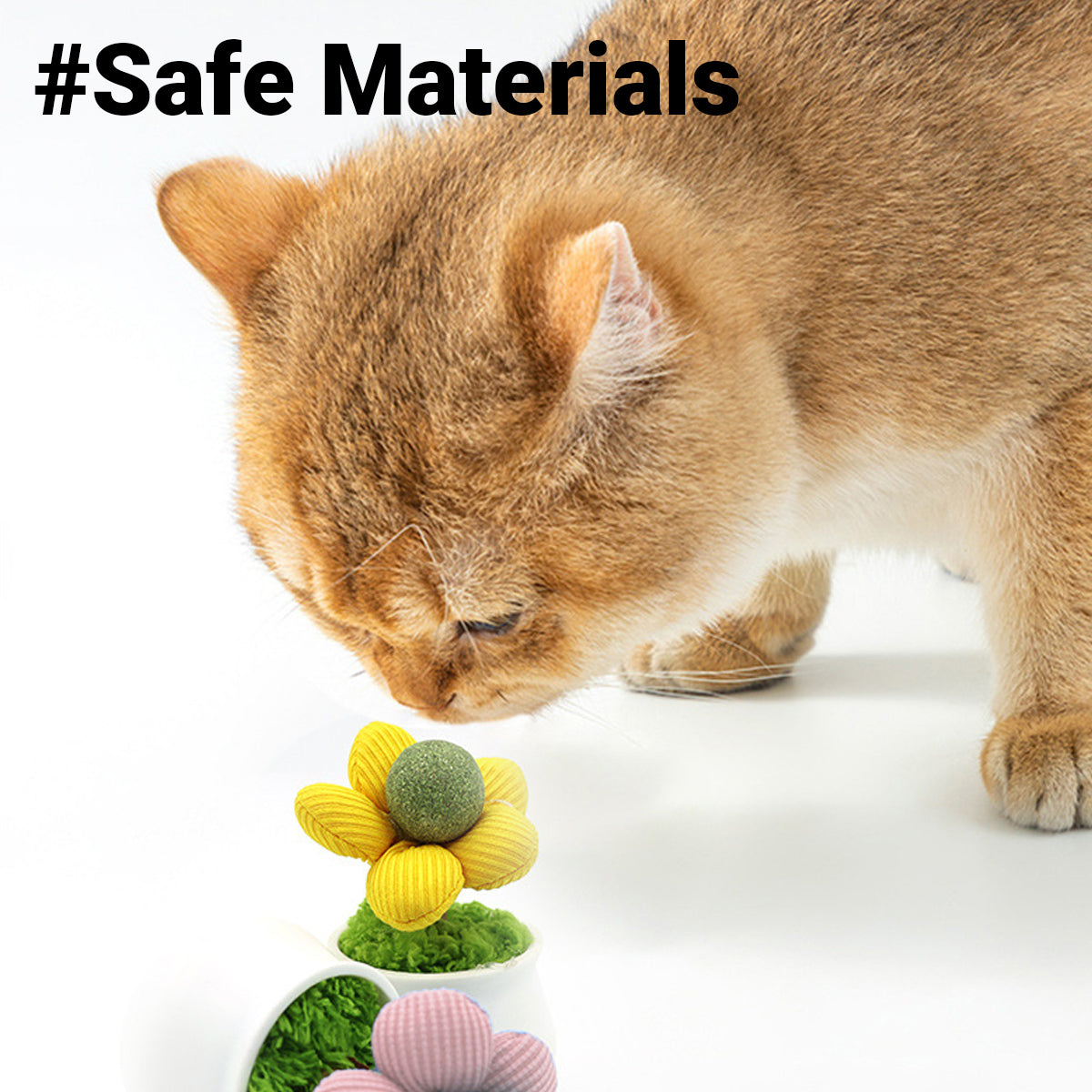 Catnip Flower Pot Toy for Cats Interactive Chew & Play Toy