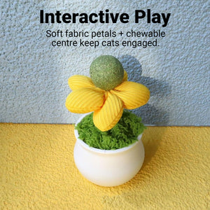 Catnip Flower Pot Toy for Cats Interactive Chew & Play Toy