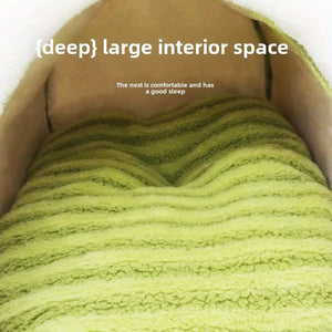 Striped Semi-Enclosed Pet Bed for Cats and Small Dogs