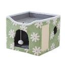 Soft Foldable Cat Bed with Scratcher & Toy