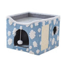 Soft Foldable Cat Bed with Scratcher & Toy