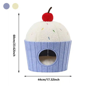 Cake Shape Cat Bed Soft Warm Pet House Durable for Indoor Cats Kittens Use