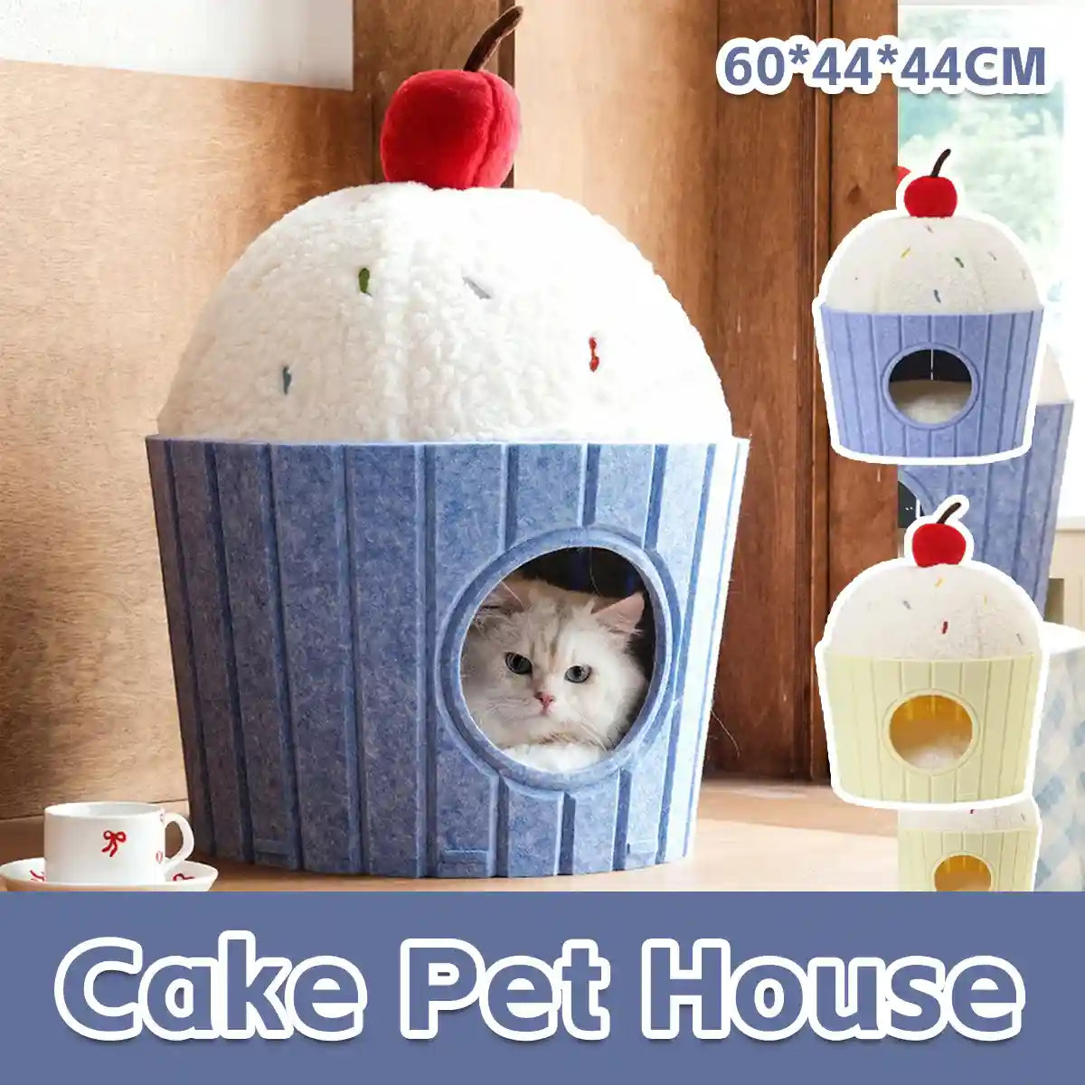 Cake Shape Cat Bed Soft Warm Pet House Durable for Indoor Cats Kittens Use